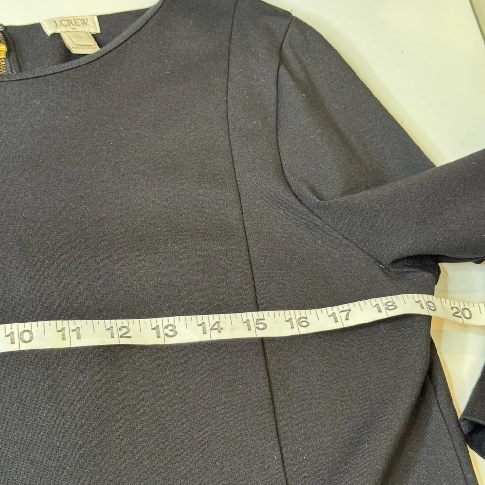J.CREW Dress Long Sleeve Zip-Up Ponte Sheath Black size L - Picture 5 of 7